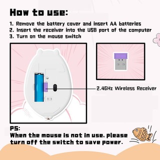 Chuột Chơi Game Không Dây 2.4G Hoạt Hình Dễ Thương Hamster / Mèo Chủ Đề Kết Nối USB Chuột 1200DPI Cho Văn Phòng PC Laptop Trẻ Em Quà Tặng Chuột