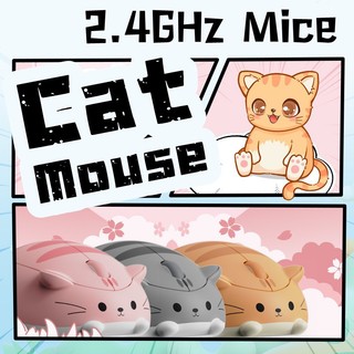 Chuột Chơi Game Không Dây 2.4G Hoạt Hình Dễ Thương Hamster / Mèo Chủ Đề Kết Nối USB Chuột 1200DPI Cho Văn Phòng PC Laptop Trẻ Em Quà Tặng Chuột