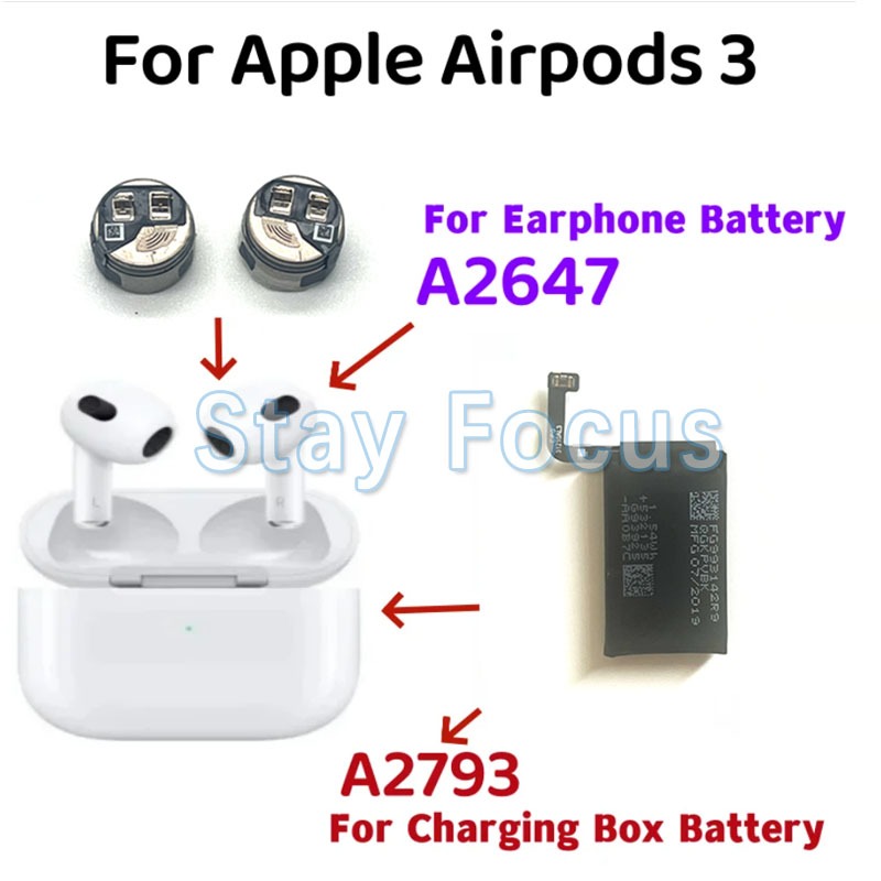 A2566 Pin Thay Thế Cho Apple Airpods 3 A2564 A2565 Trái + Phải Cho