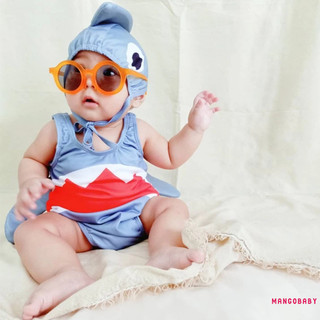 ☞Mg-2pcs Tập Đi Bé Gái Bé Trai Đồ Bơi Cá Mập Trang Phục Đồ Bơi Bikini Bộ Đồ Đi Biển