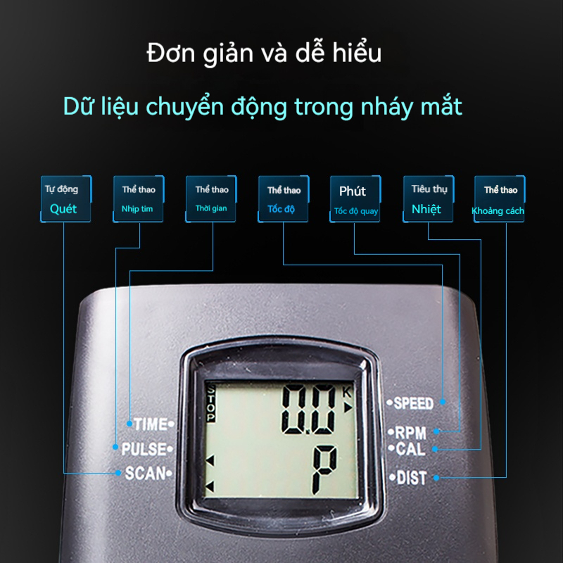 Xe đạp tập thể dục kết hợp tay chân elliptical bike có tay cầm cảm