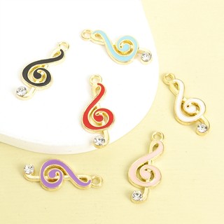 10 Chiếc Dễ Thương Nhiều Màu Sắc Ghi Chú Âm Nhạc Men Nhỏ Giọt Dầu Quyến Rũ Với Sáng Bóng Kim Cương Giả Trang Trí Thích Hợp Cho DIY Lễ Hội Âm Nhạc Trượng Thời Trang Cặp Đôi Vòng Cổ Bông Tai Phụ Kiện Vòng Tay