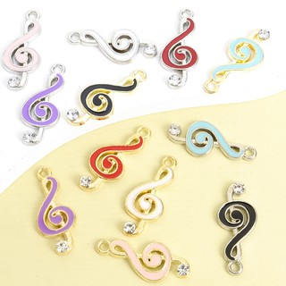 10 Chiếc Dễ Thương Nhiều Màu Sắc Ghi Chú Âm Nhạc Men Nhỏ Giọt Dầu Quyến Rũ Với Sáng Bóng Kim Cương Giả Trang Trí Thích Hợp Cho DIY Lễ Hội Âm Nhạc Trượng Thời Trang Cặp Đôi Vòng Cổ Bông Tai Phụ Kiện Vòng Tay