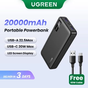 Ugreen 20000mAh 22,5W Max Power Bank Di động PD Sạc nhanh PowerBank cho iPhone 15 Laptop Notebook Sạc nhanh Pin ngoài