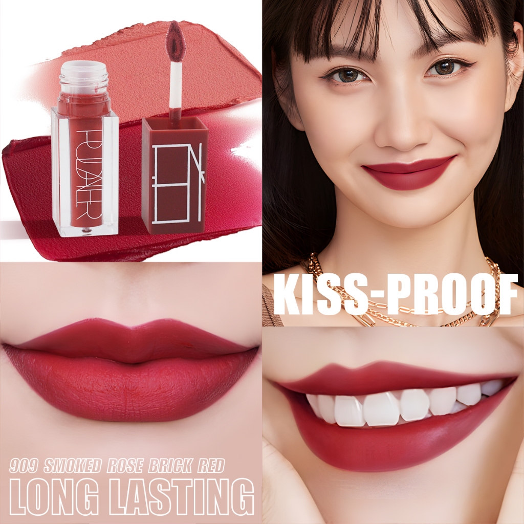 Ảnh Bộ Son Môi Chất Lỏng Pudaier Matte Lâu Dài Son Tint 5 Màu Bộ Chống Thấm Nước Chống Dính Cốc Sương Bề Mặt Môi Glaze Trang Điểm 3