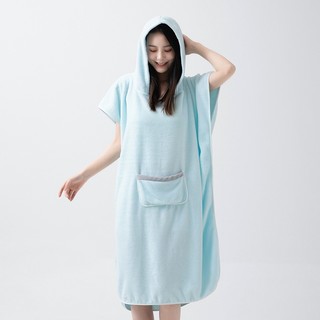 Áo Choàng Tắm Dáng Dài Rộng Có Mũ Trùm Đầu Thấm Hút Nước Tốt Tiện Dụng bathrobe【Chiosala12】