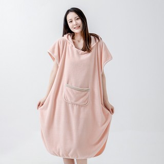 Áo Choàng Tắm Dáng Dài Rộng Có Mũ Trùm Đầu Thấm Hút Nước Tốt Tiện Dụng bathrobe【Chiosala12】