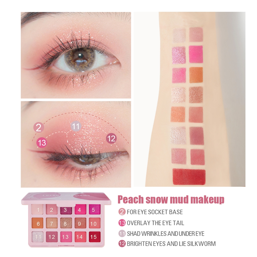 Ảnh Pudaier Matte Shimmer Mỏng Và Lấp Lánh 15 Màu Phấn Mắt Bảng Chống Thấm Nước Lâu Dài Phấn Mắt Trang Điểm 2