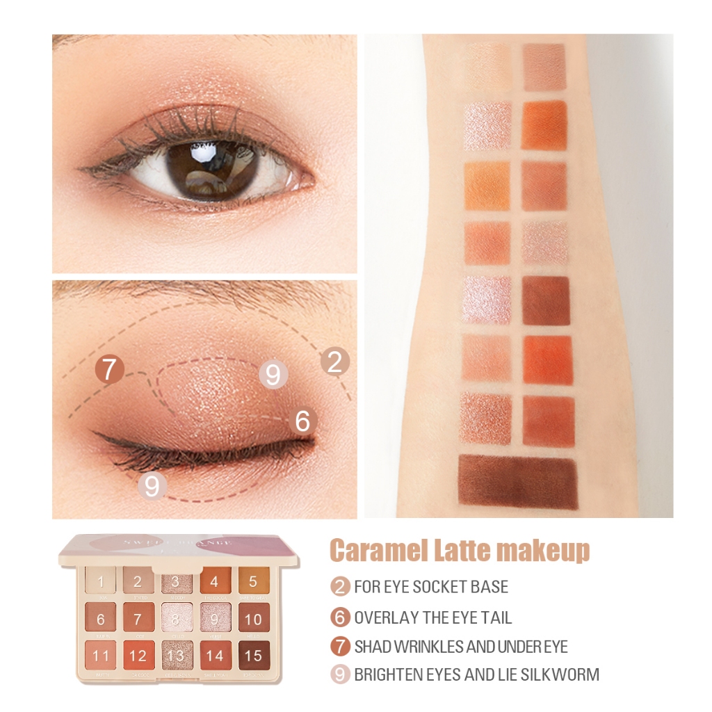 Ảnh Pudaier Matte Shimmer Mỏng Và Lấp Lánh 15 Màu Phấn Mắt Bảng Chống Thấm Nước Lâu Dài Phấn Mắt Trang Điểm 1
