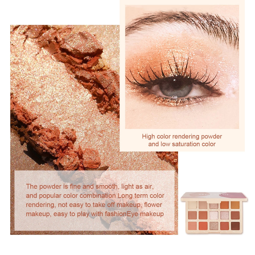 Ảnh Pudaier Matte Shimmer Mỏng Và Lấp Lánh 15 Màu Phấn Mắt Bảng Chống Thấm Nước Lâu Dài Phấn Mắt Trang Điểm 3
