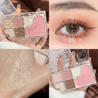 Novo Bảng phấn mắt sáu màu Shimmer Matte Eyeshadow Trang điểm Bảng màu khỏa thân lấp lánh sáng bóng Sắc tố phấn mắt lâu trôi Mỹ phẩm trang điểm NO.6089
