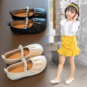 Giày Búp Bê Da Đế Mềm Phong Cách Hàn Quốc Thời Trang Xuân Thu 2024 Cho Bé Gái