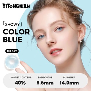 Kính áp tròng màu YITONGNIAN có đường kính 14.0 và học sinh đẹp màu xanh lam dành cho nam và nữ chăm sóc mắt sắc đẹp