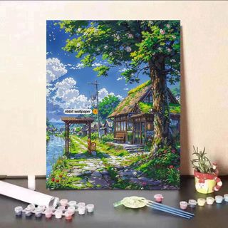 MOZI✨30 * 40cm / 40 * 50cm tranh tô màu theo số tranh số hóa tranh sơn dầu số hoáMùa Hè Kỹ Thuật Số Tranh Tự Làm Tranh Handmade Tô Màu Tranh Làm Đầy Tranh Vẽ Tay Chữa Bệnh Phong Cách ins Giá Trị Cao Phong Cách Trang Trí Phòng Khách Tranh