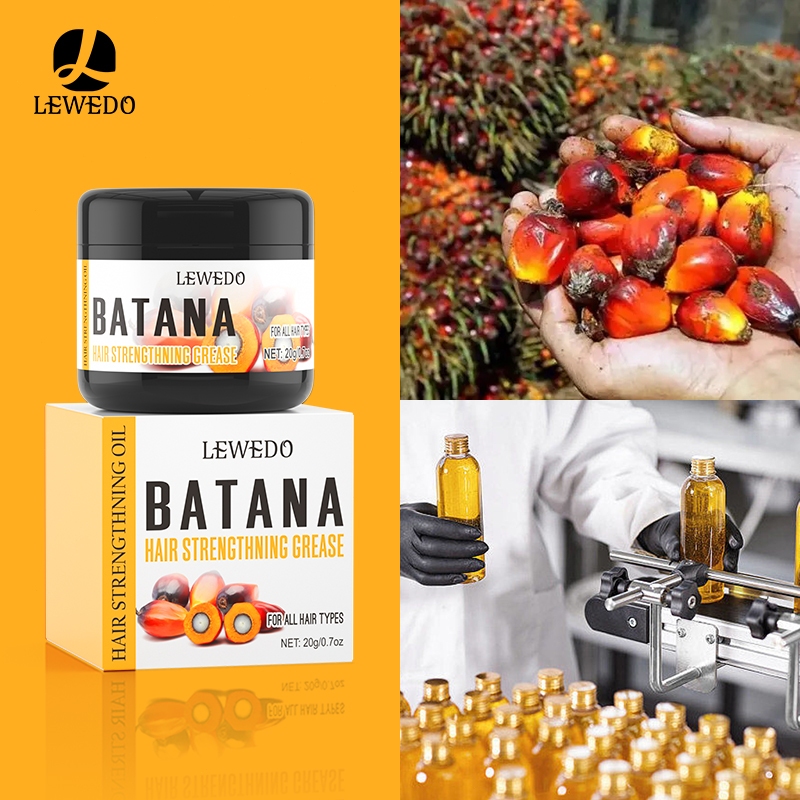 Lewedo Dầu batana Mặt nạ tóc bơ batana thô bôi trơn và tăng cường tóc chống vỡ phát triển thành một đầu tóc dài chắc chắn