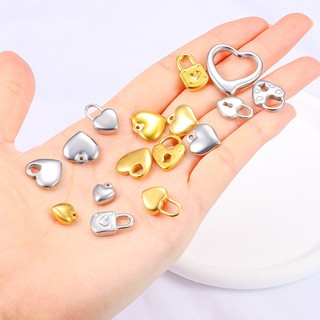 Mặt dây chuyền trái tim bằng thép không gỉ được đánh bóng bằng vàng 18K Phụ kiện hình tình yêu Vòng tay DIY Vòng cổ quyến rũ