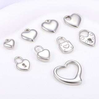 Mặt dây chuyền trái tim bằng thép không gỉ được đánh bóng bằng vàng 18K Phụ kiện hình tình yêu Vòng tay DIY Vòng cổ quyến rũ
