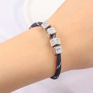 18K Vàng PVD Thép Không Gỉ Kỹ Thuật Số Vuông Qua Lỗ Hạt Phụ Kiện DIY Trang Sức Đính Hạt Vòng Cổ Vòng Tay Corroded Rời Hạt
