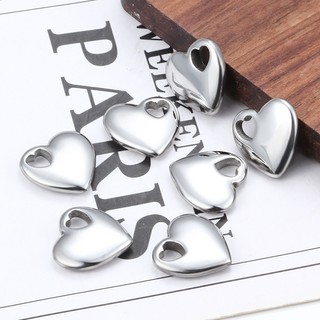 Được đánh bóng bằng thép không gỉ rỗng hình trái tim Mặt dây chuyền DIY Trang sức Vòng cổ Vòng tay Phụ kiện