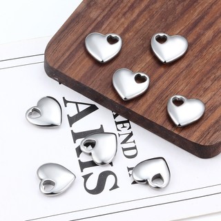 Được đánh bóng bằng thép không gỉ rỗng hình trái tim Mặt dây chuyền DIY Trang sức Vòng cổ Vòng tay Phụ kiện