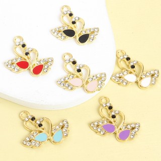 10 Chiếc Lãng Mạn Hông Thiên Nga Tạo Kiểu Men Quyến Rũ Với Kim Cương Giả Trang Trí Tinh Tế Cưới Phụ Kiện Trang Sức DIY Thời Trang Cặp Đôi Vòng Cổ Bông Tai Nhỏ Gọn Động Vật Mặt Dây Chuyền