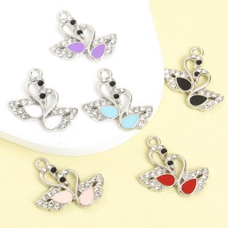 10 Chiếc Lãng Mạn Hông Thiên Nga Tạo Kiểu Men Quyến Rũ Với Kim Cương Giả Trang Trí Tinh Tế Cưới Phụ Kiện Trang Sức DIY Thời Trang Cặp Đôi Vòng Cổ Bông Tai Nhỏ Gọn Động Vật Mặt Dây Chuyền