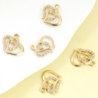 10 Chiếc Kim Cương Giả Sáng Bóng Kẻ Sọc Trái Tim Đến Trái Tim Quyến Rũ Cho DIY Vòng Cổ Vòng Tay Bông Tai Đeo Hàng Ngày Trang Sức Cưới Mặt Dây Đôi Trái Tim Rỗng - Quà Tặng Ngày Lễ Tình Nhân Hoàn Hảo