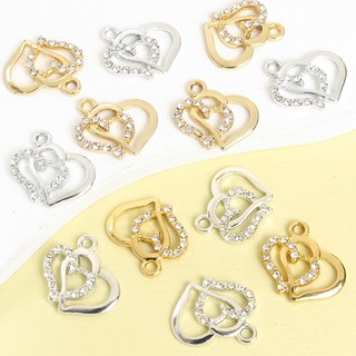 10 Chiếc Kim Cương Giả Sáng Bóng Kẻ Sọc Trái Tim Đến Trái Tim Quyến Rũ Cho DIY Vòng Cổ Vòng Tay Bông Tai Đeo Hàng Ngày Trang Sức Cưới Mặt Dây Đôi Trái Tim Rỗng - Quà Tặng Ngày Lễ Tình Nhân Hoàn Hảo