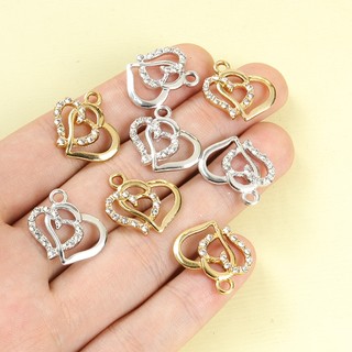 10 Chiếc Kim Cương Giả Sáng Bóng Kẻ Sọc Trái Tim Đến Trái Tim Quyến Rũ Cho DIY Vòng Cổ Vòng Tay Bông Tai Đeo Hàng Ngày Trang Sức Cưới Mặt Dây Đôi Trái Tim Rỗng - Quà Tặng Ngày Lễ Tình Nhân Hoàn Hảo