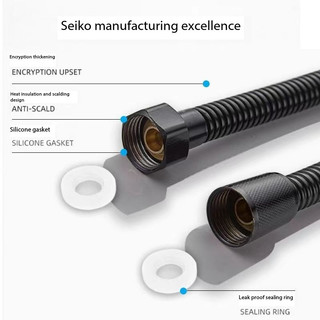 Ống Nước Vòi Hoa Sen Bằng Thép Không Gỉ 1.5m / 2m Màu Đen Chống Nổ Tiện Dụng Cho Nhà Tắm