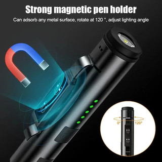 Đèn pin siêu sáng ngoài trời sạc lại, bút có con trỏ laser, tay cầm di động có từ tính và kẹp