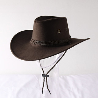 Hiphop Jazz Hat Wide Brim Retro Western Cowboy Hat for w/ Rope All-match for Hip