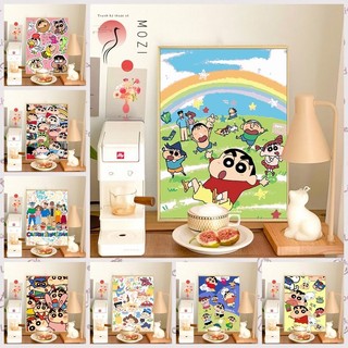 MOZI✨30 * 40cm / 40 * 50cm bút chì Shin chan tranh tô màu theo số tranh số hóa tranh sơn dầu số hoáTranh sơn dầu kỹ thuật số diy Làm đầy Tranh tô màu Tranh tay Tranh vẽ tay Tranh kỹ thuật số Hoạt hình Hoạt hình Sơn dầu Acrylic Tranh trang trí phòng ngủ