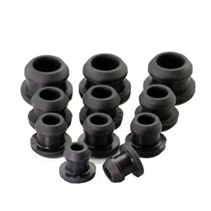 Mũ cao su silicon rắn màu trắng / đen loại T Vỏ cắm Snap-on Gasket Blanking End Seal Stopper 2.5mm-15mm