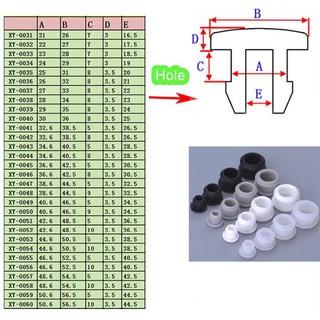 Xám / Trong Suốt Silicon T Cắm Mềm Chà Cói Nút Chặn Vòng Tròn Đầu Nắp Niêm Phong Cắm Vòng Đệm Grommet 2.5mm đến 15mm
