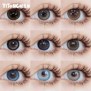 Yi TONG NIAN Ống kính tiếp xúc màu cho bé gái Mắt to đẹp 14,2-14,5MM Chăm sóc mắt Làm đẹp mắt Mắt nhiều màu sắc