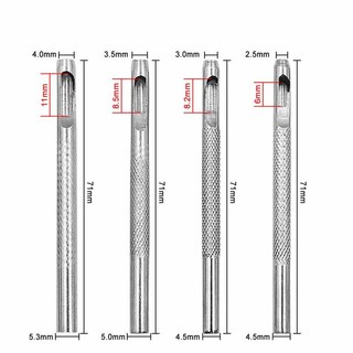 4 Vòng Da Lỗ Punch Kit Đai Rỗng DIY Punch Set Dụng Cụ Cắt Kim Loại 2.5 / 3.0 / 3.5 / 4.0mm Cho Dây Đồng Hồ Thủ Công Quần Áo