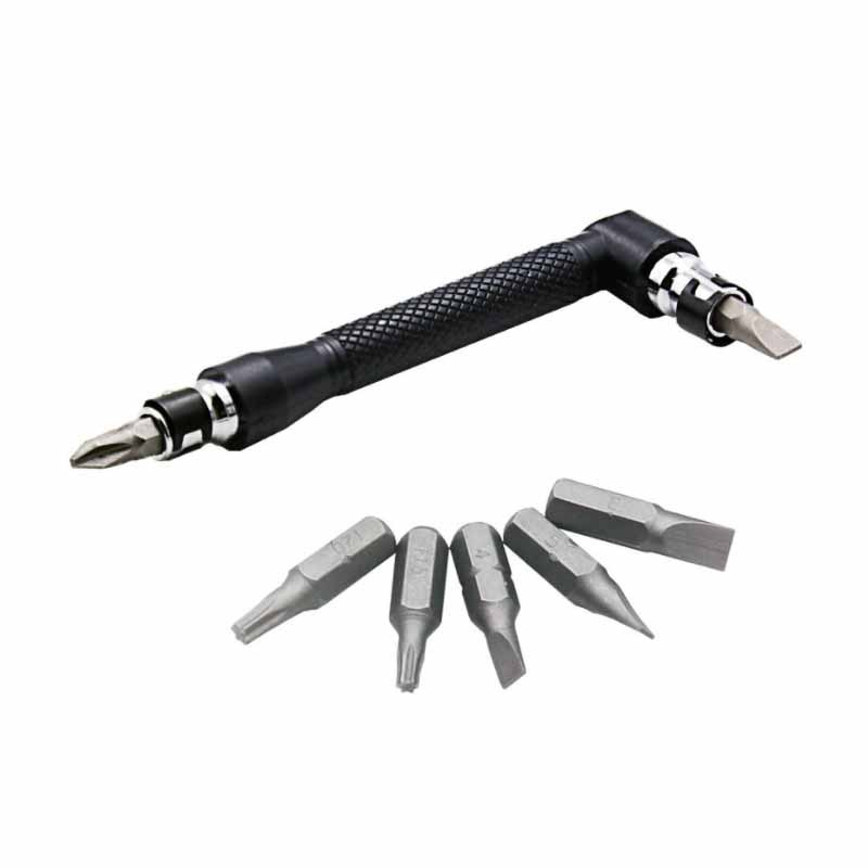 Hình chữ L 1 / 4 Mũi tuốc nơ vít lục giác 90 độ Tay cầm hai đầu màu đen Cờ lê 6.35mm 10 chiếc Bộ công cụ tuốc nơ vít