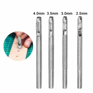4 Vòng Da Lỗ Punch Kit Đai Rỗng DIY Punch Set Dụng Cụ Cắt Kim Loại 2.5 / 3.0 / 3.5 / 4.0mm Cho Dây Đồng Hồ Thủ Công Quần Áo