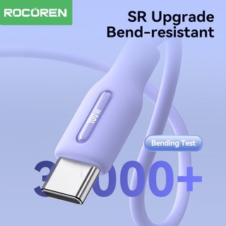 Cáp dữ liệu sạc nhanh Rocoren USB C 100W Type C sang Type C cho Samsung Huawei PD60W 100W USB Type C Cáp sạc nhanh Cáp silicon lỏng