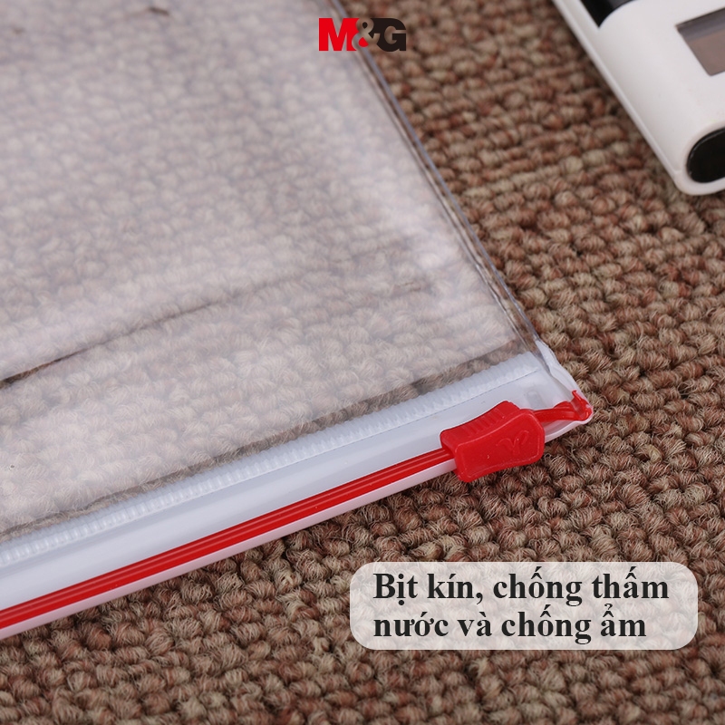 Túi Zip Trong A5 M&G, Túi Đựng Bài Kiểm Tra Clear, Túi Đựng Tài Liệu Chống Nước, Chất Liệu PVC