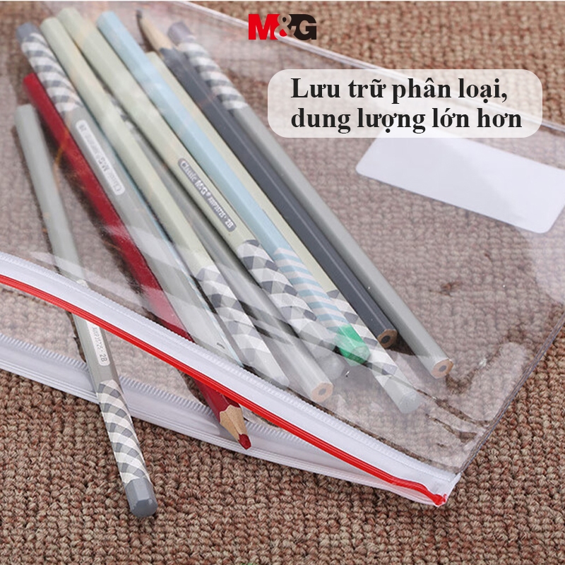 Túi Zip Trong A5 M&G, Túi Đựng Bài Kiểm Tra Clear, Túi Đựng Tài Liệu Chống Nước, Chất Liệu PVC