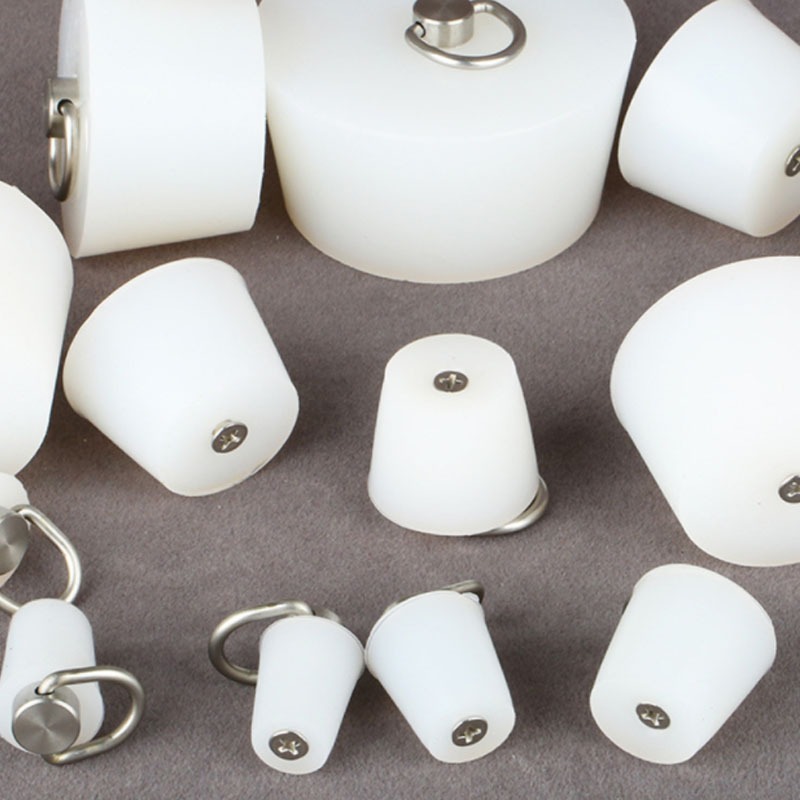 1 Cái Rõ Ràng Hình nón Cao Su Nút Chặn CAO Silicon Niêm Phong Cao Su Côn Mạ Điện Sơn Với Thép Hình Chữ D Tay Cầm