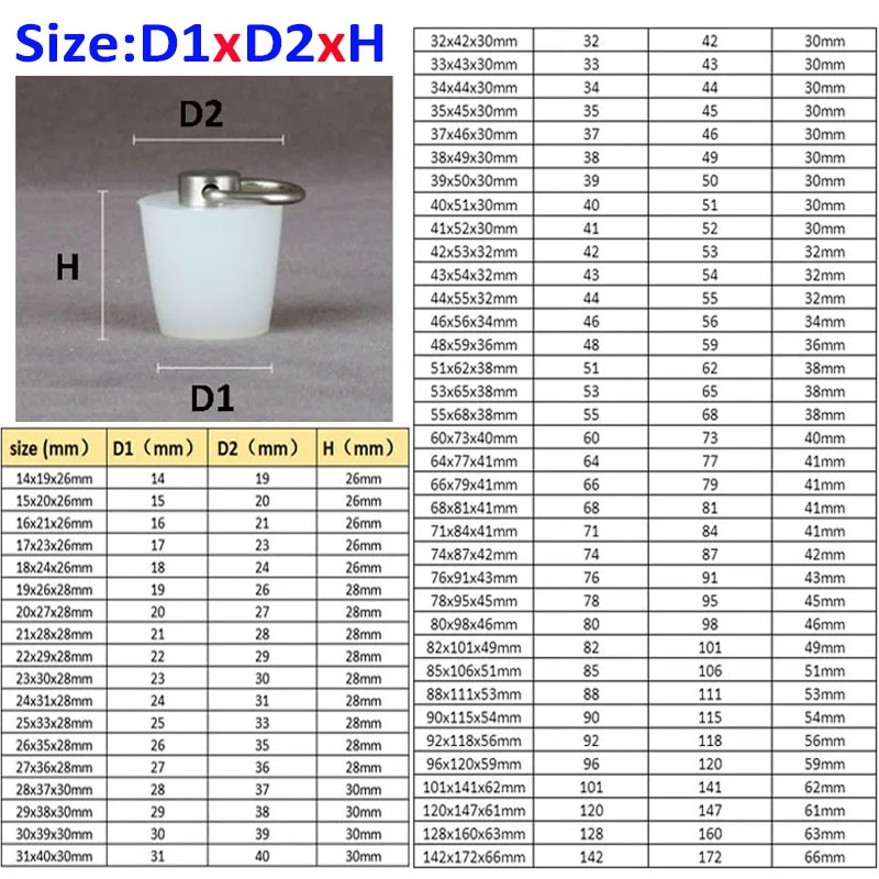 1 Cái Rõ Ràng Hình nón Cao Su Nút Chặn CAO Silicon Niêm Phong Cao Su Côn Mạ Điện Sơn Với Thép Hình Chữ D Tay Cầm