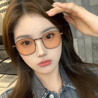 Kính Photochromic dành cho nữ Nam Nữ Khung Tròn Màu Nâu Ống Kính Phẳng Sinh Viên Nam
