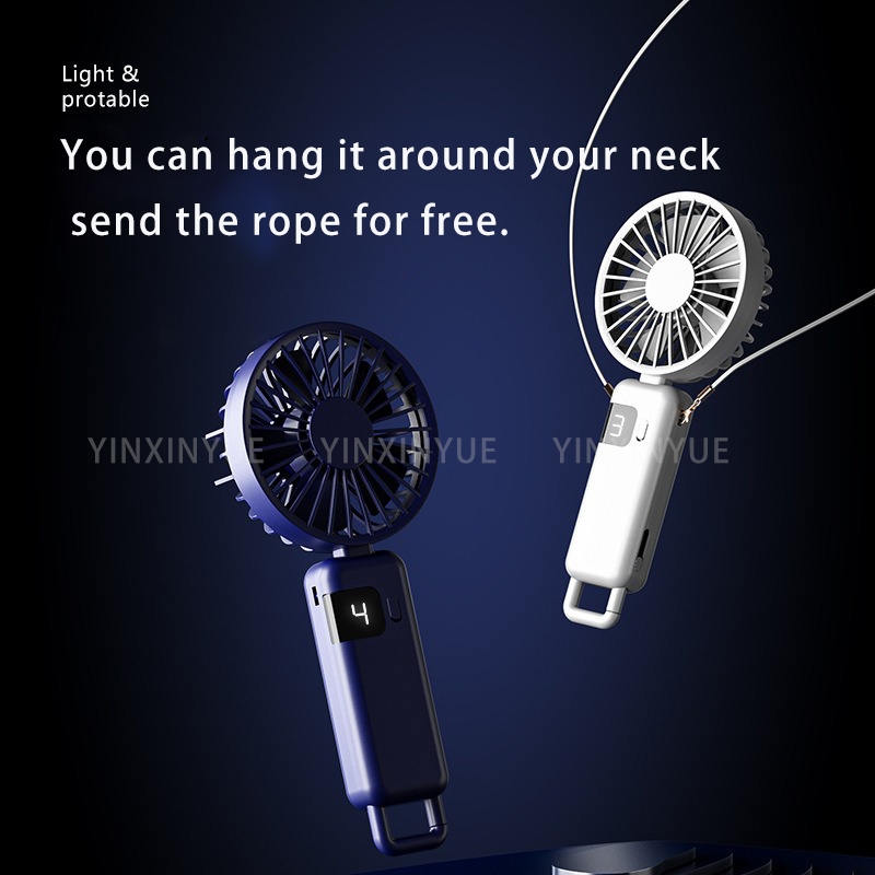 Nam Kho hàng tại Việt NamQuạt cầm tay Mini Quạt cầm tay di động cá nhân có pin sạc Quạt làm mát USB với 5 Quạt Mini di động có thể điều chỉnh tốc độ có móc 3 tốc độ có thể sạc lại USB