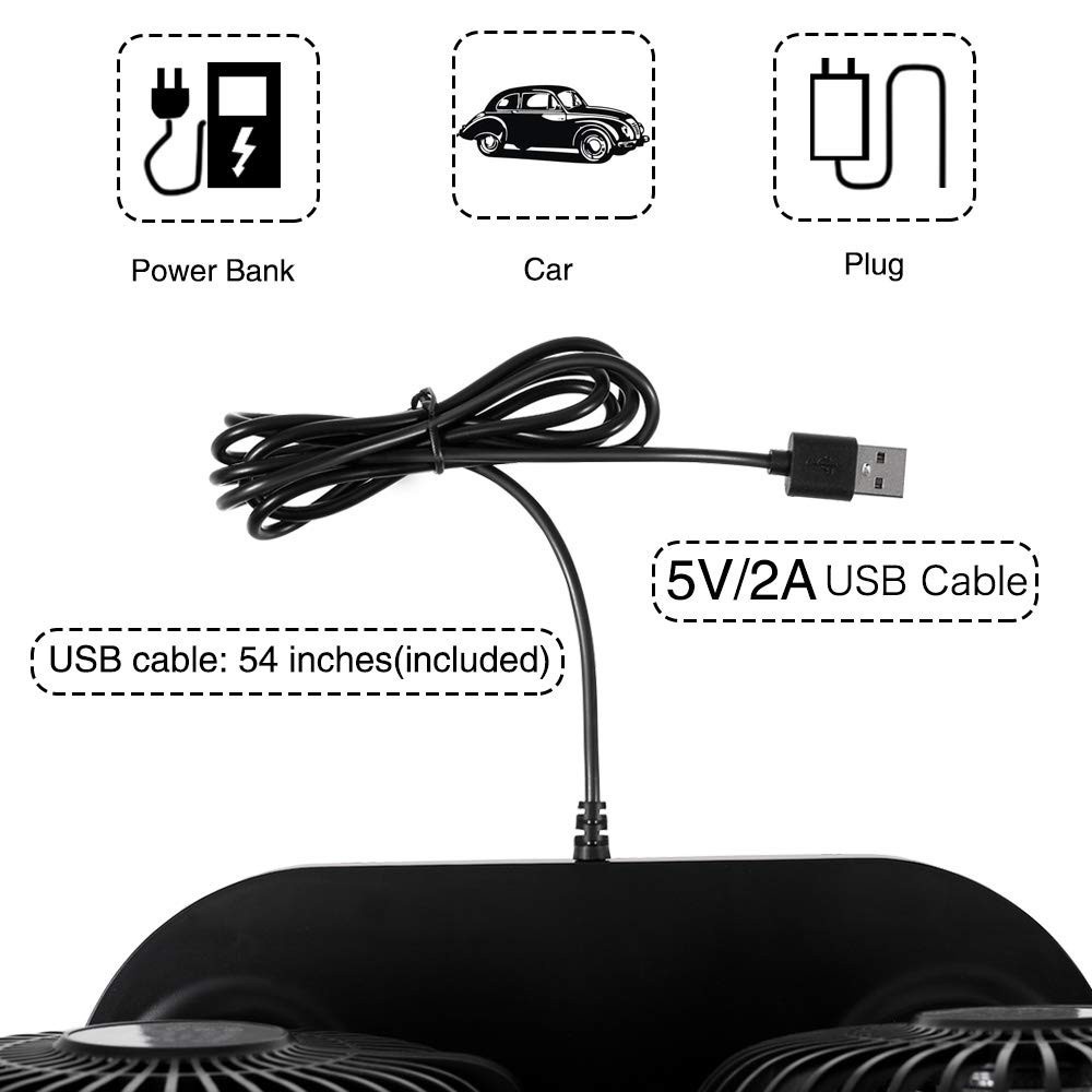 Quạt làm mát trần tuabin gió mạnh mẽ usb12v 24v