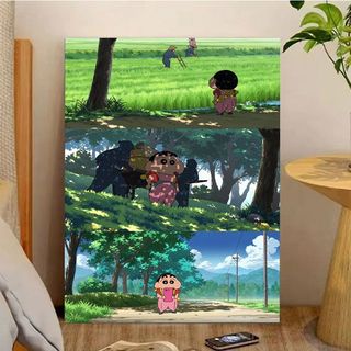 MOZI✨30 * 40cm / 40 * 50cm bút chì Shin chan tranh tô màu theo số tranh số hóa tranh sơn dầu số hoá sơn acrylic  Họ Tự Làm Tranh Sơn Dầu Kỹ Thuật Số Hoạt Hình Tranh Hoạt Hình Handmade Tranh Tô Màu Tranh Tay Tranh Giải Nén Tranh Sơn Dầu