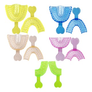 10 Cái / bộ Màu Nhựa Trong Suốt Khay Ấn Tượng Nha Khoa LMS Ấn Tượng Khay Bộ Nha Khoa Vật Liệu Phòng Khám