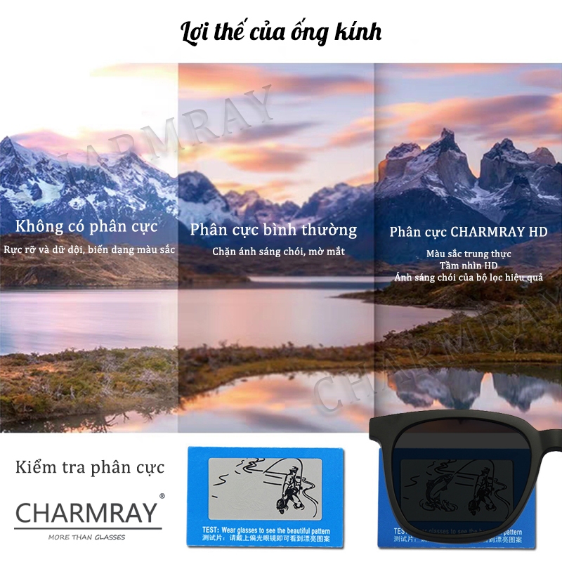 Charmray Kính râm gọng vuông thời trang UV400 dành cho nữ và nam giới | BigBuy360 - bigbuy360.vn